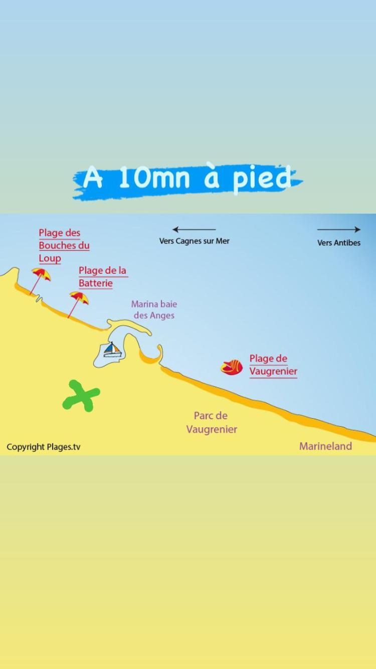 2 Pieces Rez-De-Jardin Dans Maison Avec Piscine Villeneuve-Loubet Exteriör bild